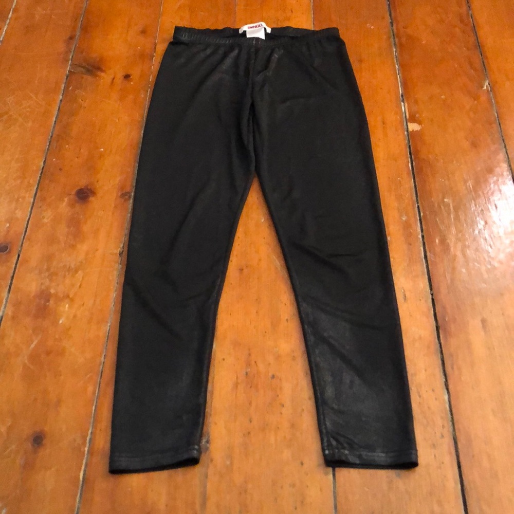 Black metallic leggings girls 10/12